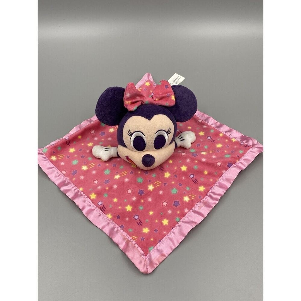 Disney Minnie Mouse Plush Lovey Rattle Pink Baby Security Blanket